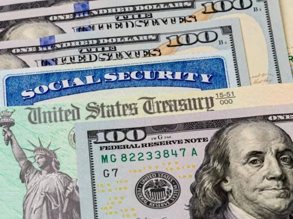 Social Security card and money